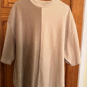ASOS Beige Corduroy Short Sleeve Tee